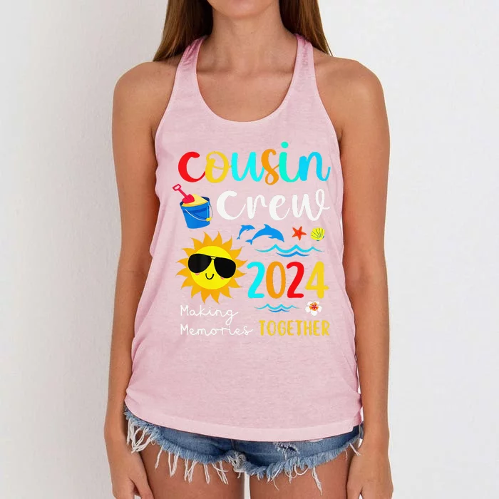 Cousin Crew 2024 Summer Vacation Beach Family Trips Matching Women's Knotted Racerback Tank