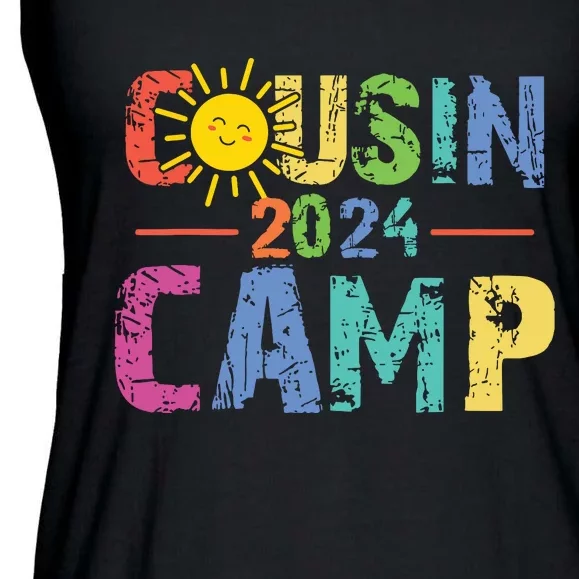 Cousin Camp 2024 Family Vacation Summer Camping Crew Cute Ladies Essential Flowy Tank