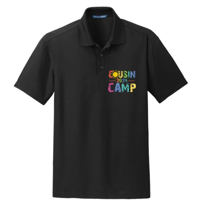 Cousin Camp 2024 Family Vacation Summer Camping Crew Cute Dry Zone Grid Performance Polo