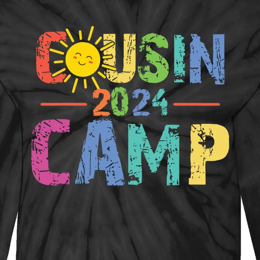 Cousin Camp 2024 Family Vacation Summer Camping Crew Cute Tie-Dye Long Sleeve Shirt