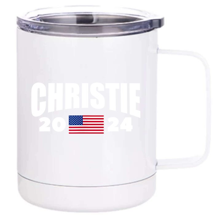 Chris Christie 2024 For President American Front & Back 12oz Stainless Steel Tumbler Cup