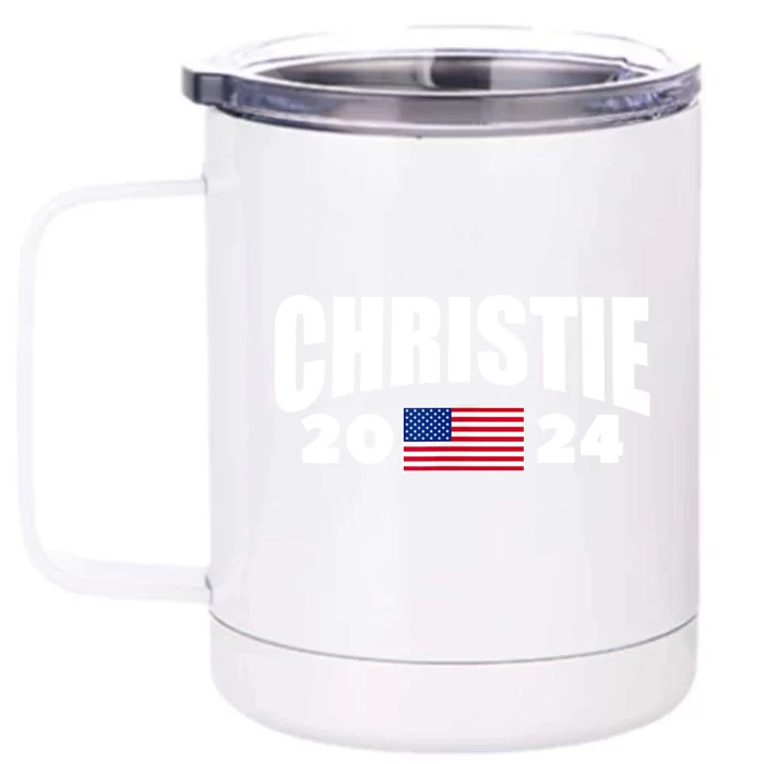 Chris Christie 2024 For President American Front & Back 12oz Stainless Steel Tumbler Cup