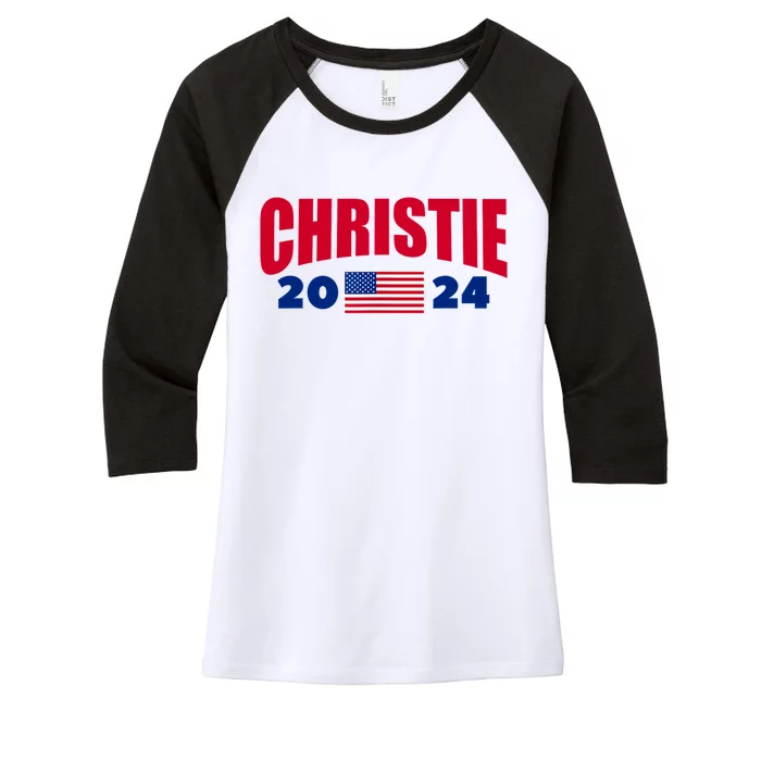 Chris Christie 2024 For President American Women's Tri-Blend 3/4-Sleeve Raglan Shirt