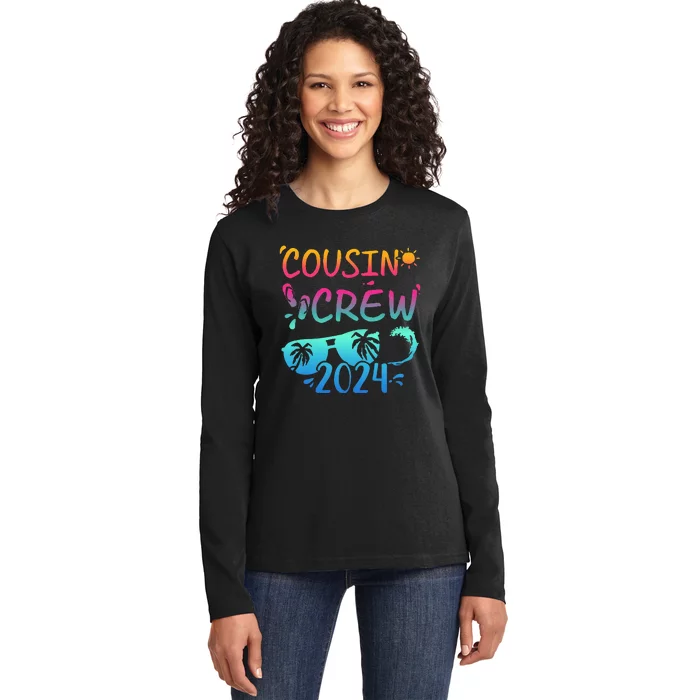 Cousin Crew 2024 For Summer Vacation Holiday Family Camp Ladies Long Sleeve Shirt