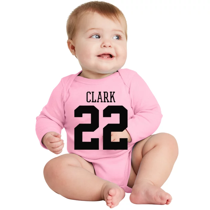 Cute Clark 22 Iowa Basketball Gift Baby Long Sleeve Bodysuit