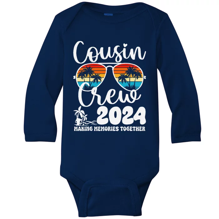 Cousin Crew 2024 Summer Vacation Beach Family Trips Matching Baby Long Sleeve Bodysuit