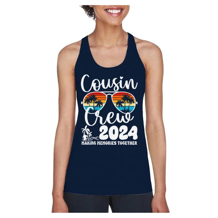 Cousin Crew 2024 Summer Vacation Beach Family Trips Matching Women's Racerback Tank