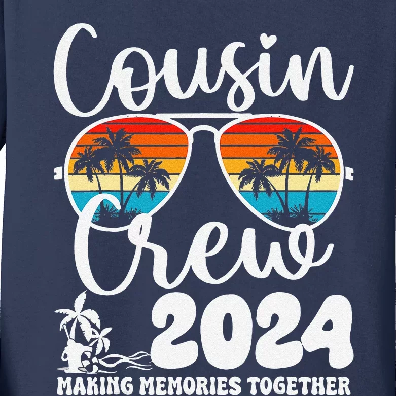 Cousin Crew 2024 Summer Vacation Beach Family Trips Matching Kids Long Sleeve Shirt