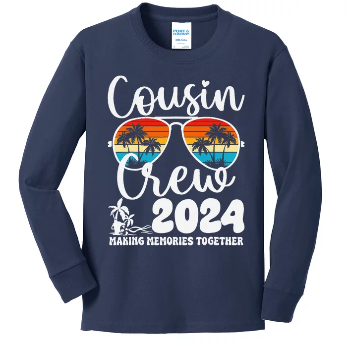 Cousin Crew 2024 Summer Vacation Beach Family Trips Matching Kids Long Sleeve Shirt