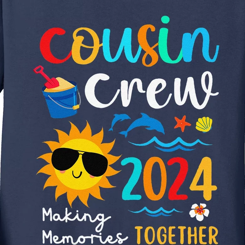 Cousin Crew 2024 Summer Vacation Beach Family Trips Matching Kids Long Sleeve Shirt