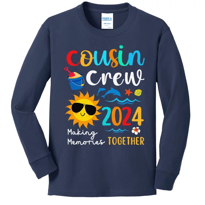 Cousin Crew 2024 Summer Vacation Beach Family Trips Matching Kids Long Sleeve Shirt