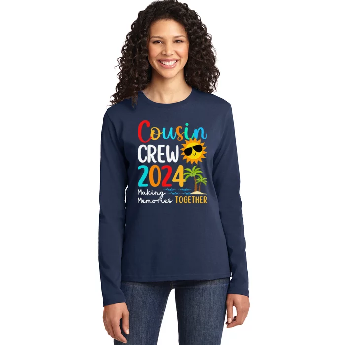 Cousin Crew 2024 Summer Vacation Beach Family Trips Matching Ladies Long Sleeve Shirt