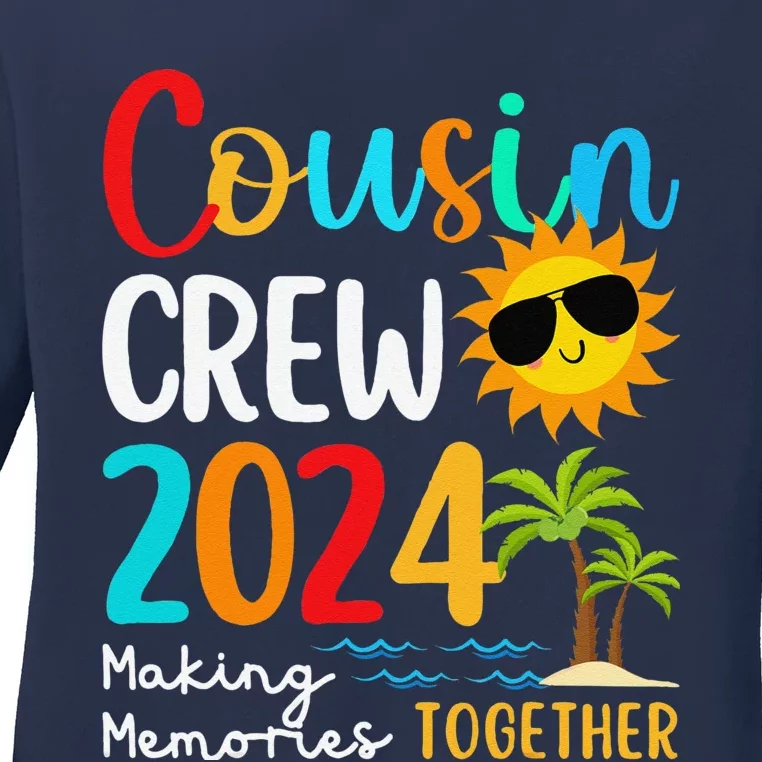 Cousin Crew 2024 Summer Vacation Beach Family Trips Matching Ladies Long Sleeve Shirt