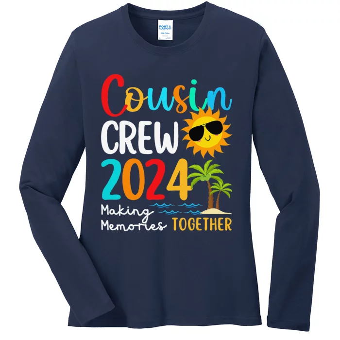 Cousin Crew 2024 Summer Vacation Beach Family Trips Matching Ladies Long Sleeve Shirt