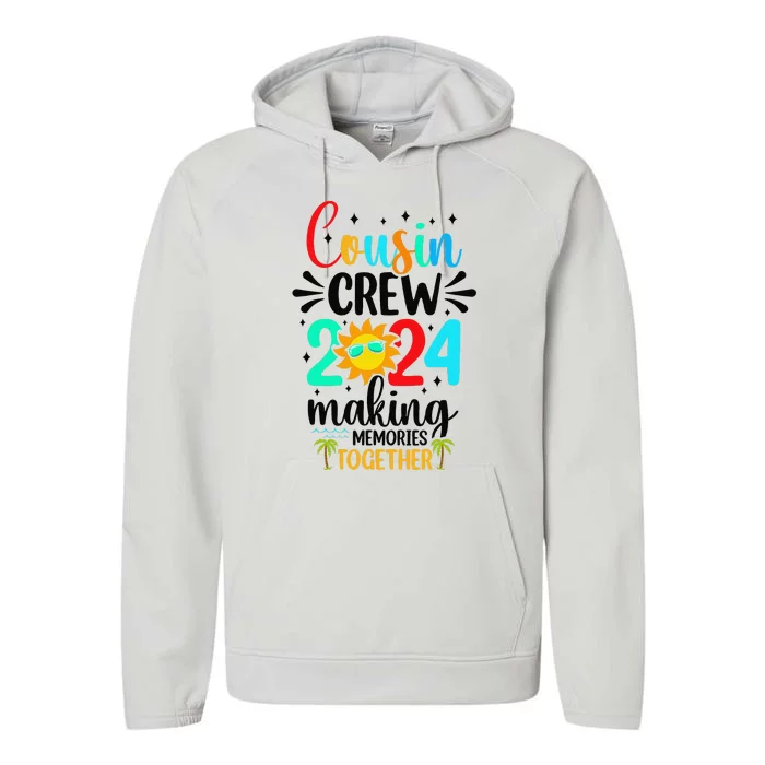 Cousin Crew 2024 Summer Vacation Beach Family Trips Matching Performance Fleece Hoodie