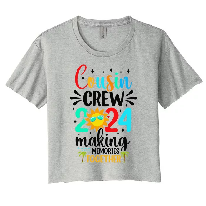 Cousin Crew 2024 Summer Vacation Beach Family Trips Matching Women's Crop Top Tee