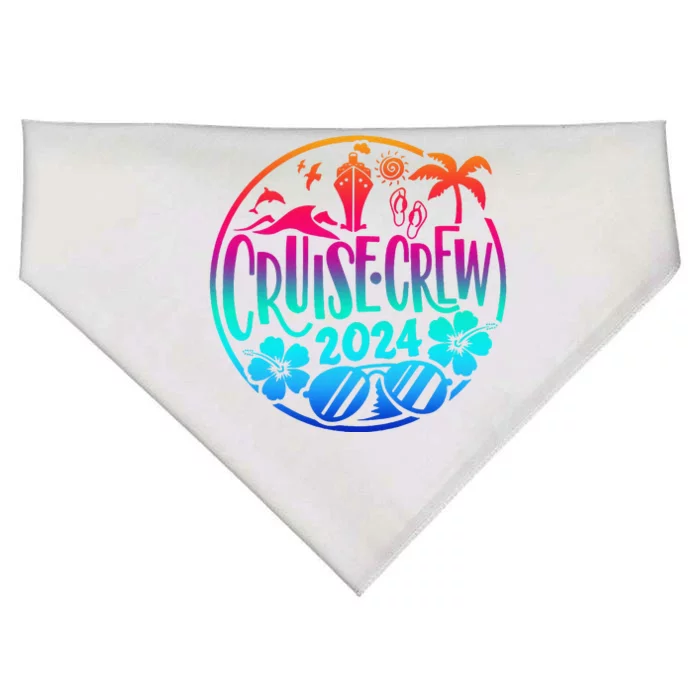 Cruise Crew 2024 Summer Vacation Trip Funny Matching Group USA-Made Doggie Bandana