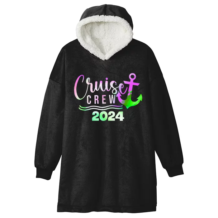 Cruise Crew 2024 Vacation Trip Sailing Squad Hooded Wearable Blanket