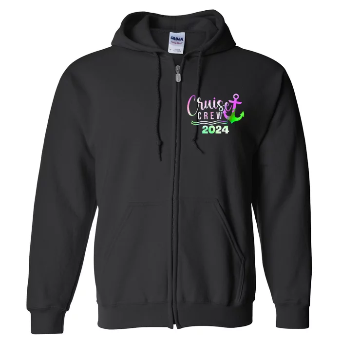 Cruise Crew 2024 Vacation Trip Sailing Squad Full Zip Hoodie