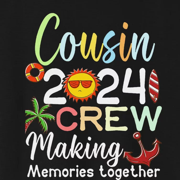 Cousin Crew 2024 Summer Vacation Beach Family Trips Matching Women's Crop Top Tee