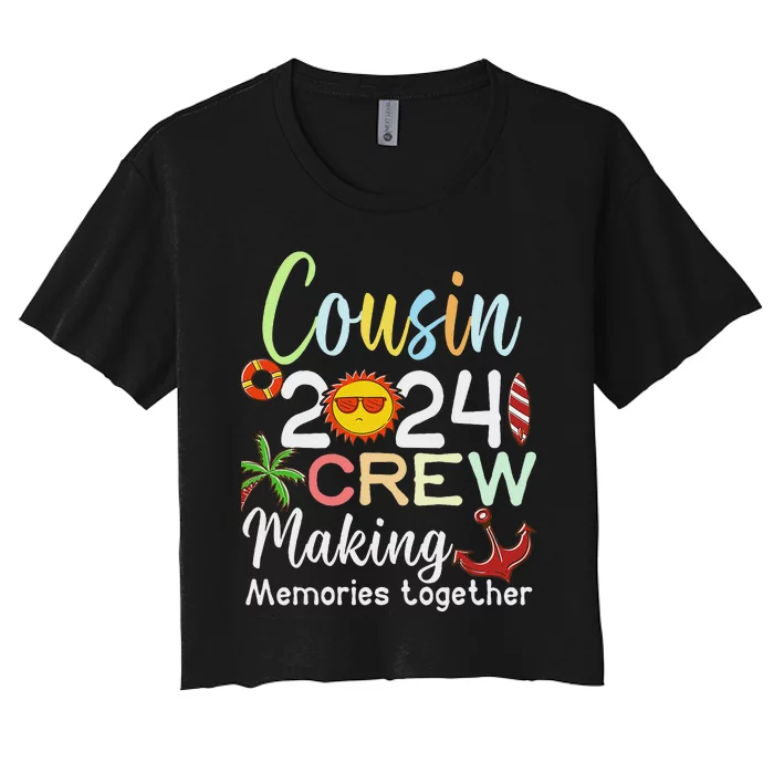 Cousin Crew 2024 Summer Vacation Beach Family Trips Matching Women's Crop Top Tee