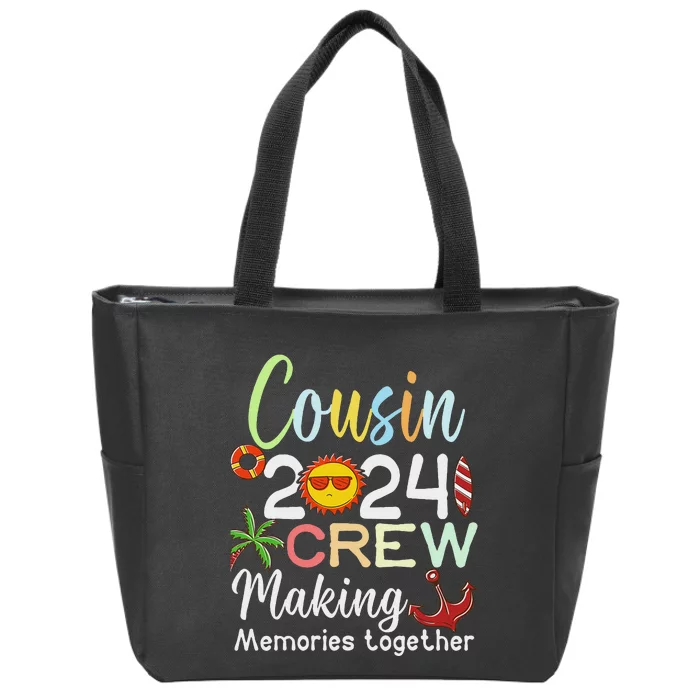 Cousin Crew 2024 Summer Vacation Beach Family Trips Matching Zip Tote Bag