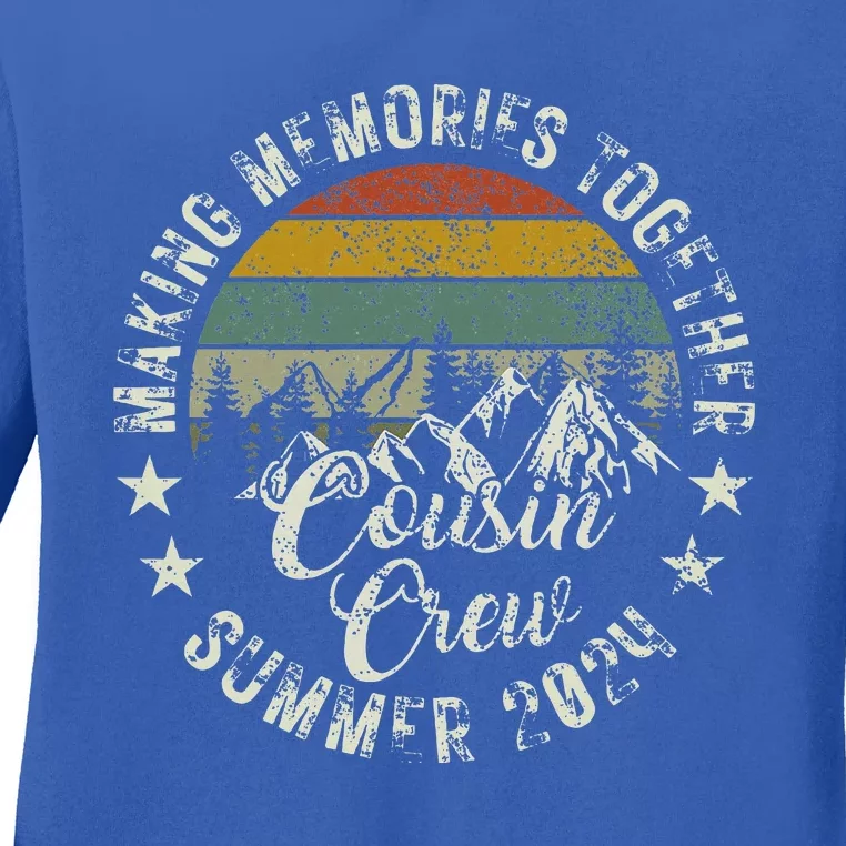 Cousin Crew 2024 Summer Vacation Beach Family Trips Matching Ladies Long Sleeve Shirt