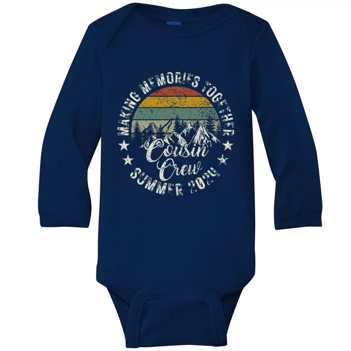 Cousin Crew 2024 Summer Vacation Beach Family Trips Matching Baby Long Sleeve Bodysuit