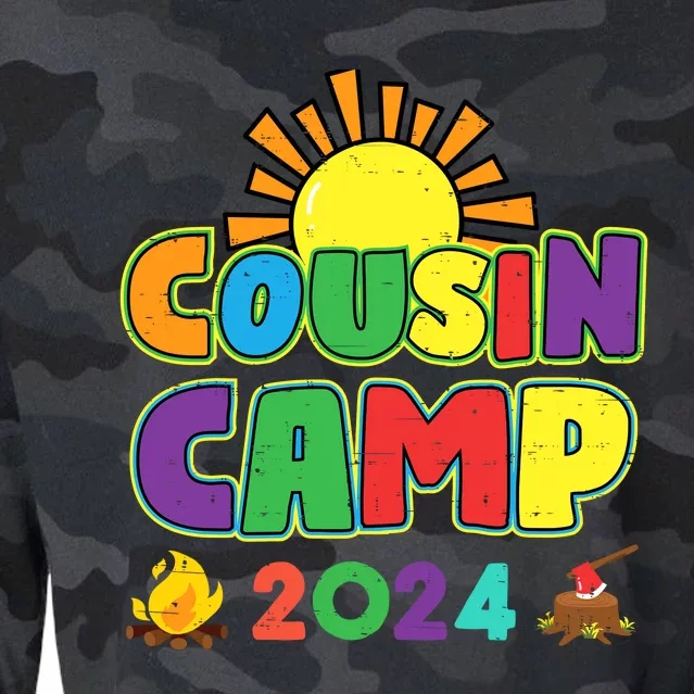 Cousin Camp 2024 Family Vacation Summer Camping Crew Cute Cropped Pullover Crew