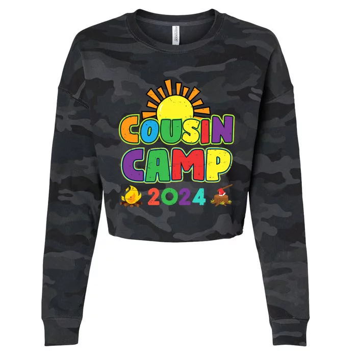 Cousin Camp 2024 Family Vacation Summer Camping Crew Cute Cropped Pullover Crew