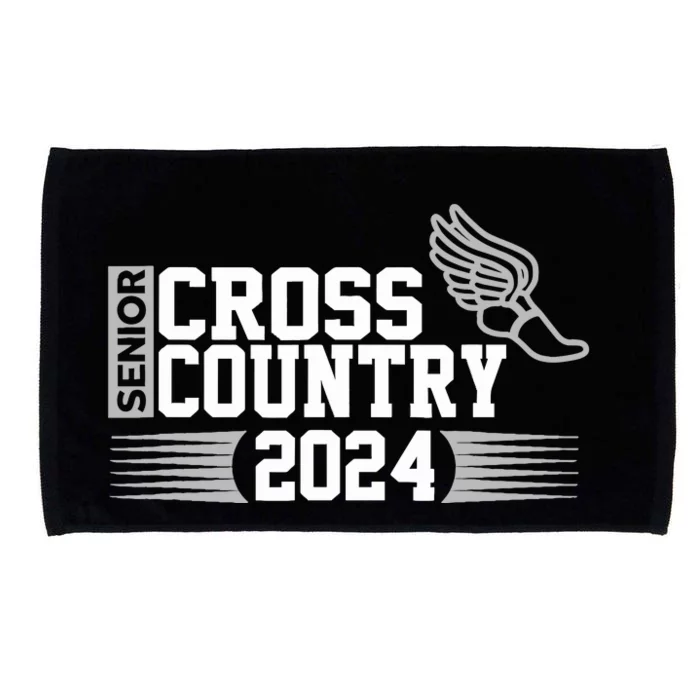 Cross Country 2024 Senior Running Team Grey Microfiber Hand Towel