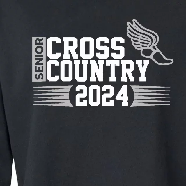 Cross Country 2024 Senior Running Team Grey Cropped Pullover Crew