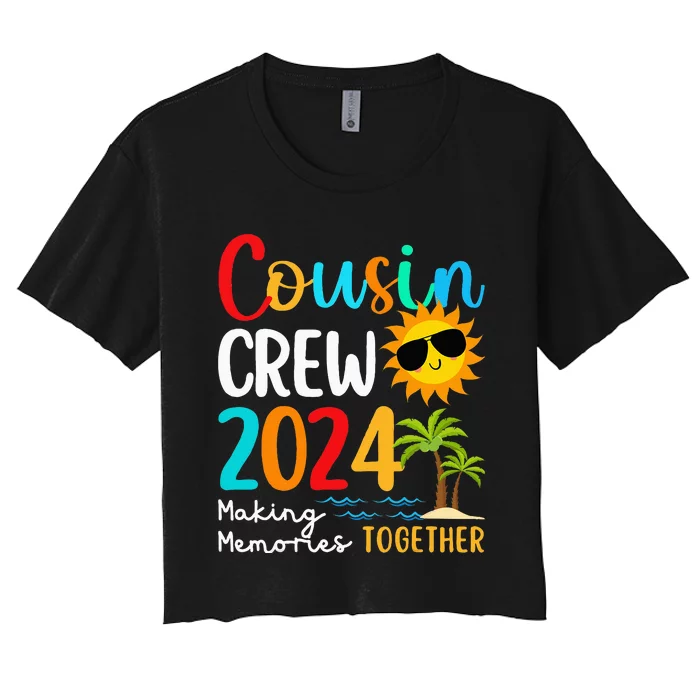 Cousin Crew 2024 Summer Vacation Beach Family Trips Matching Women's Crop Top Tee