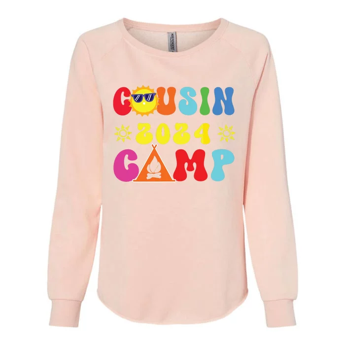 Cousin Camp 2024 Family Vacation Summer Camping Crew Match Womens California Wash Sweatshirt