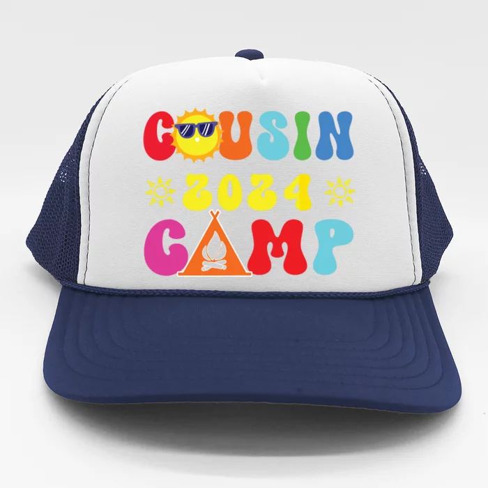 Cousin Camp 2024 Family Vacation Summer Camping Crew Match Trucker Hat