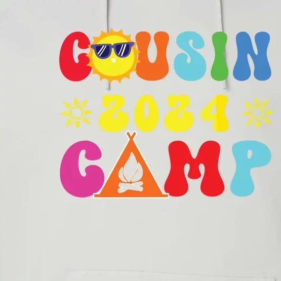 Cousin Camp 2024 Family Vacation Summer Camping Crew Match Performance Fleece Hoodie