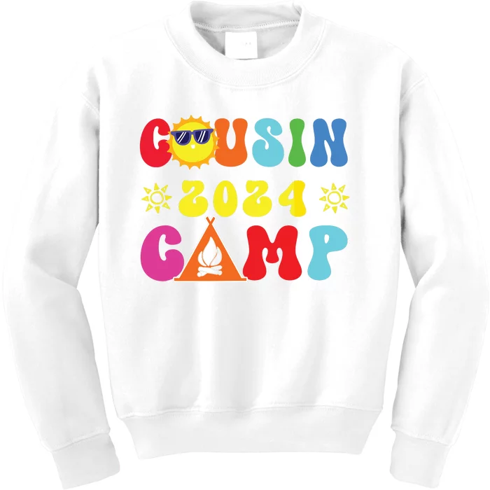 Cousin Camp 2024 Family Vacation Summer Camping Crew Match Kids Sweatshirt