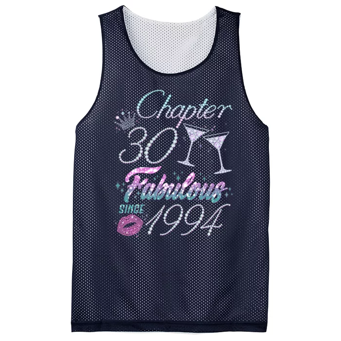 Cute Chapter 30th Birthday Fabulous Since 1994 Mesh Reversible Basketball Jersey Tank