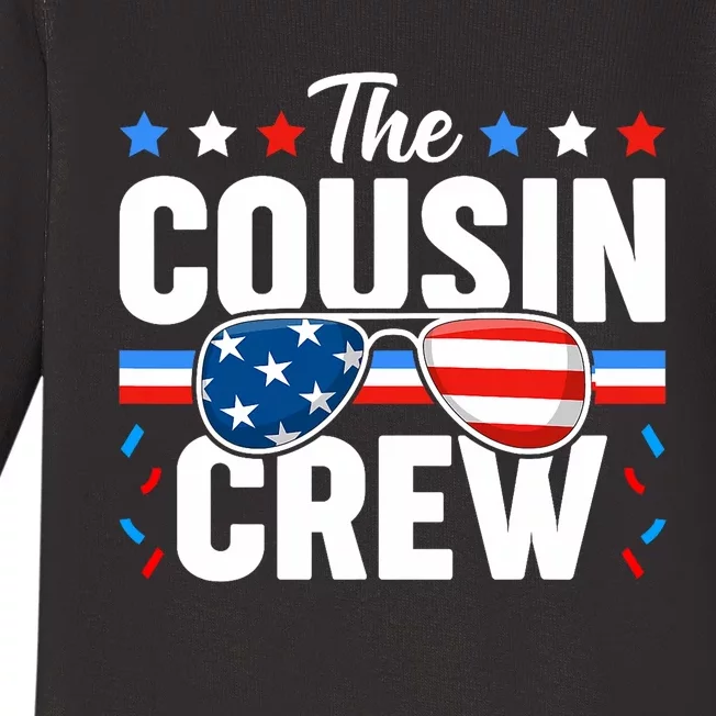 Cousin Crew 4th Of July Patriotic American Family Matching Baby Long Sleeve Bodysuit