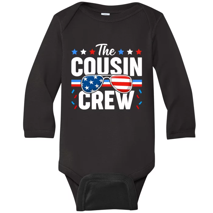 Cousin Crew 4th Of July Patriotic American Family Matching Baby Long Sleeve Bodysuit