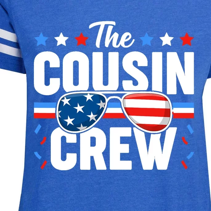 Cousin Crew 4th of July Patriotic American Family Matching Enza Ladies Jersey Football T-Shirt