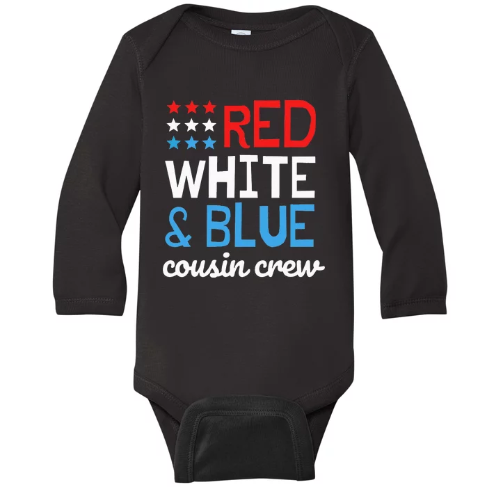 Cousin Crew 4th Fourth of July Patriotic Family Matching Baby Long Sleeve Bodysuit