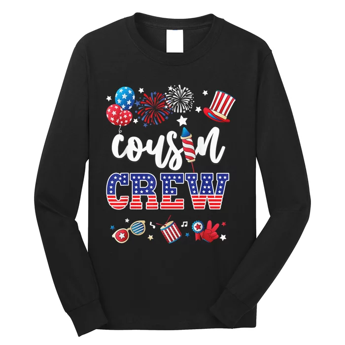 Cousin Crew 4th of July Patriotic American Family Matching Long Sleeve Shirt