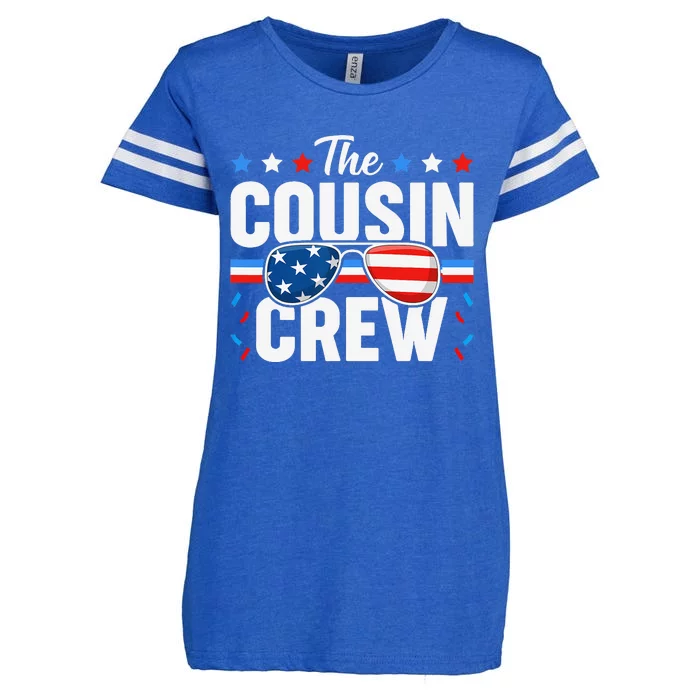 Cousin Crew 4th of July Patriotic American Family Matching Enza Ladies Jersey Football T-Shirt