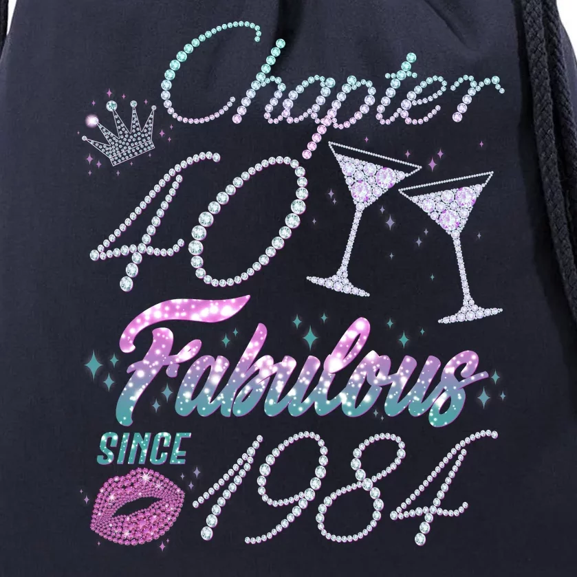 Cute Chapter 40th Birthday Fabulous Since 1984 Drawstring Bag