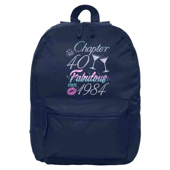 Cute Chapter 40th Birthday Fabulous Since 1984 16 in Basic Backpack