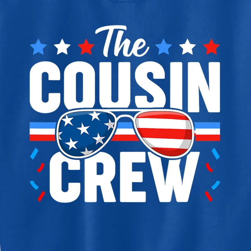 Cousin Crew 4th Of July Patriotic American Family Matching Gift Kids Sweatshirt