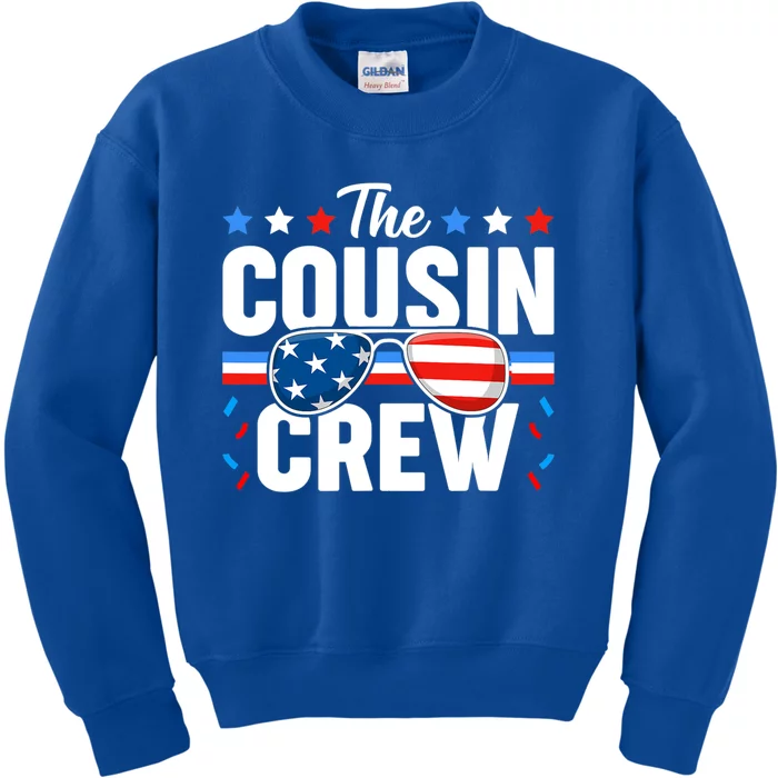 Cousin Crew 4th Of July Patriotic American Family Matching Gift Kids Sweatshirt