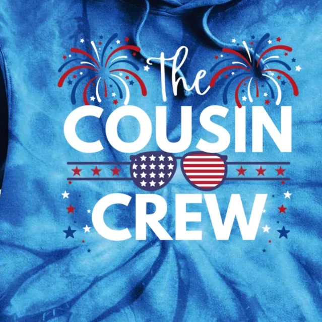 Cousin Crew 4th Of July Family Matching Patriotic American Gift Tie Dye Hoodie