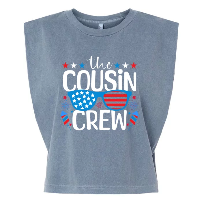 Cousin Crew 4th Of July Patriotic American Family Matching Gift Garment-Dyed Women's Muscle Tee